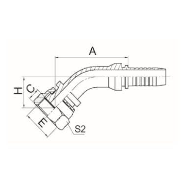 45°美制ORFS内螺纹平面 ISO 12151-1-SAE J516