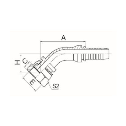 45°美制ORFS内螺纹平面 ISO 12151-1-SAE J516