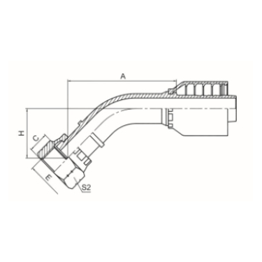 45°美制ORFS内螺纹平面 ISO 12151-1 SAE J516