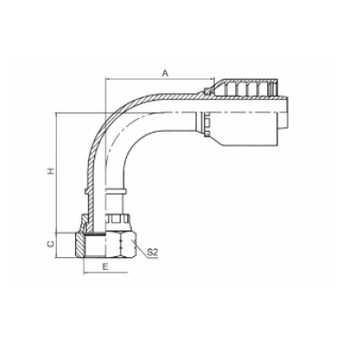 90°美制ORFS内螺纹平面 ISO 12151-1 SAE J516