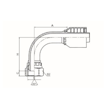 美制NPSM内螺纹60°外锥面 SAE J514