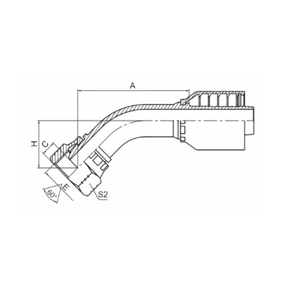 美制NPSM内螺纹60°外锥面 SAE J514