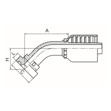 45°SAE 法兰3000PSI