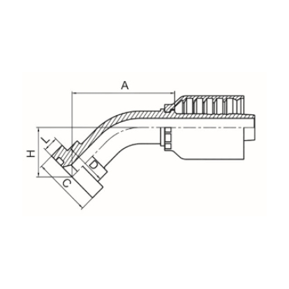 45°SAE 法兰3000PSI