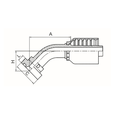 45°SAE 法兰3000PSI