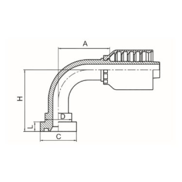 90°SAE 法兰3000PSI