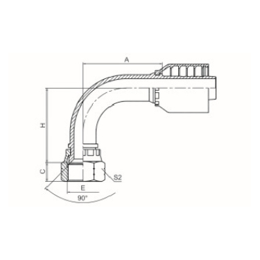 90°美制SAE内螺纹90°内锥面 SAE J513