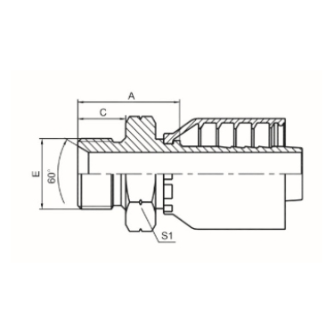 BSP MALE DOUBLE USE FOR 60° CONE SEAL OR BONDED SEAL