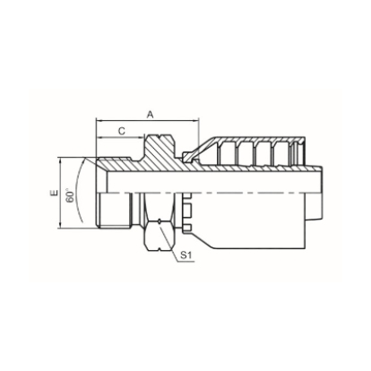 BSP MALE DOUBLE USE FOR 60° CONE SEAL OR BONDED SEAL