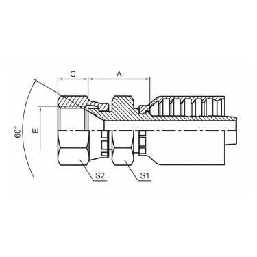 JIS METRIC FEMALE 60° CONE