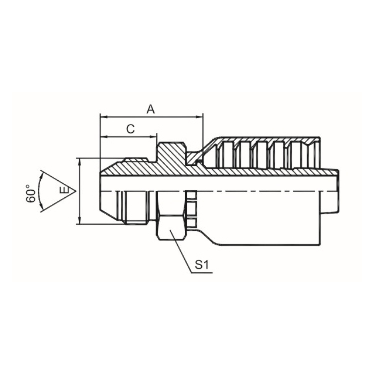 JIS METRIC MALE 60° CONE