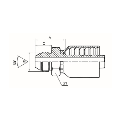 JIS METRIC MALE 60° CONE