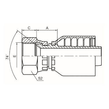 METRIC FEMALE 74° CONE  REF.GB/T9065.1