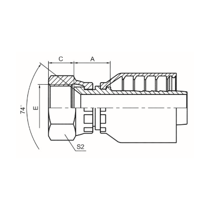 METRIC FEMALE 74° CONE  REF.GB/T9065.1