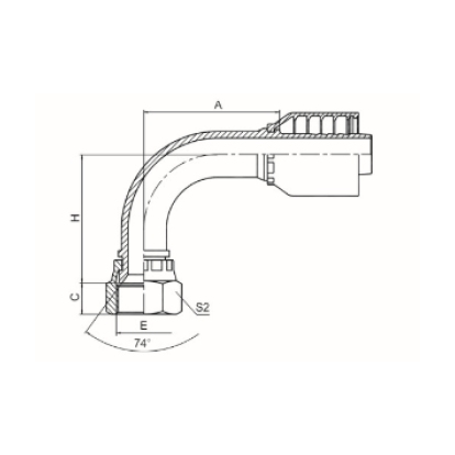 90° METRIC FEMALE 74° CONE REF.GB/T9065.1