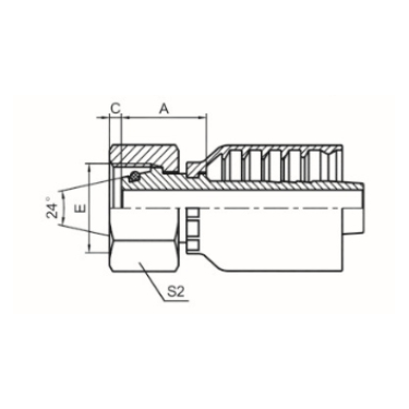 METRIC FEMALE 24° CONE O-RING H.T. ISO 12151-2 DIN 3865