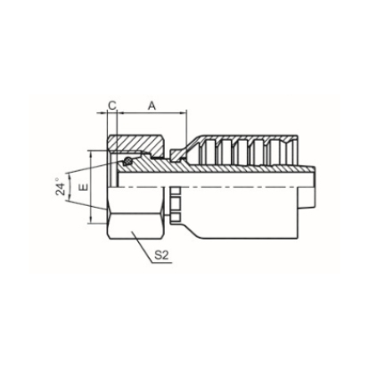 METRIC FEMALE 24° CONE O-RING H.T. ISO 12151-2 DIN 3865