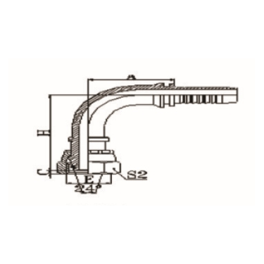 90° METRIC FEMALE 24° CONE O-RING L.T. ISO 12151-2-DIN 3865