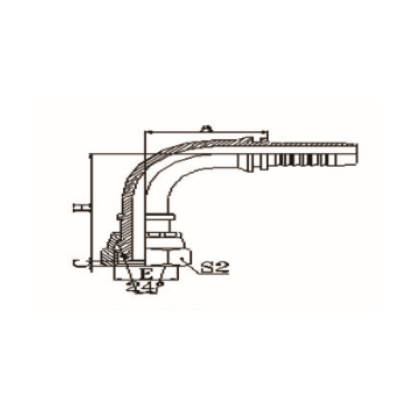 90° METRIC FEMALE 24° CONE O-RING L.T. ISO 12151-2-DIN 3865