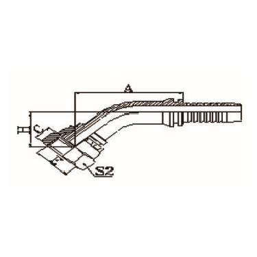 45° METRIC FEMALE FLAT