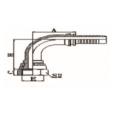 90° METRIC FEMALE FLAT