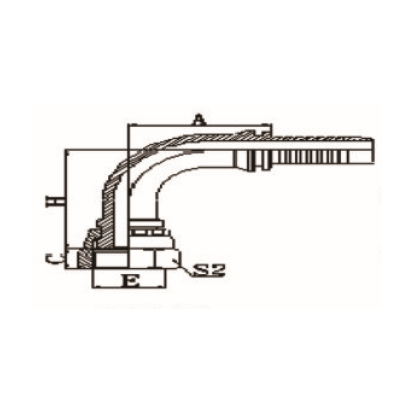 90° METRIC FEMALE FLAT