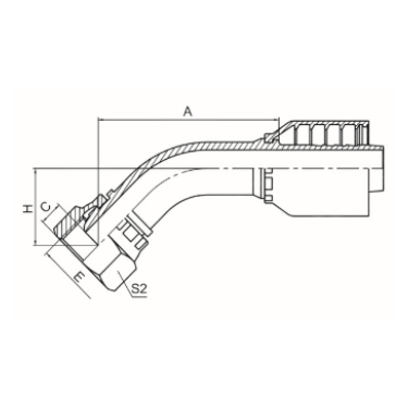 45° METRIC FEMALE MULTISEAL