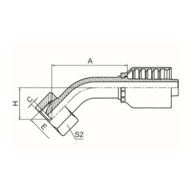 45° METRIC FEMALE 24° MULTISEAL H.T.