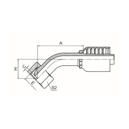 45° METRIC FEMALE 24° MULTISEAL H.T.