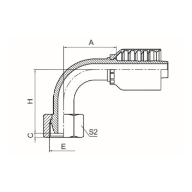 90° METRIC FEMALE 24° MULTISEAL H.T.