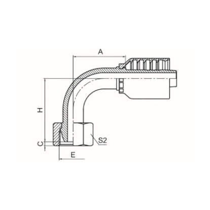 90° METRIC FEMALE 24° MULTISEAL H.T.