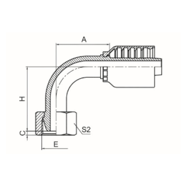 90° METRIC FEMALE 24° MULTISEAL L.T.