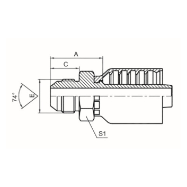 METRIC MALE 74° CONE REF.GB/T5628