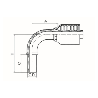 90° METRIC STANDPIPE STRAIGHT DIN 2353