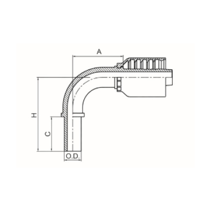 90° METRIC STANDPIPE STRAIGHT DIN 2353