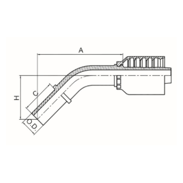 45° METRIC STANDPIPE STRAIGHT DIN 2353