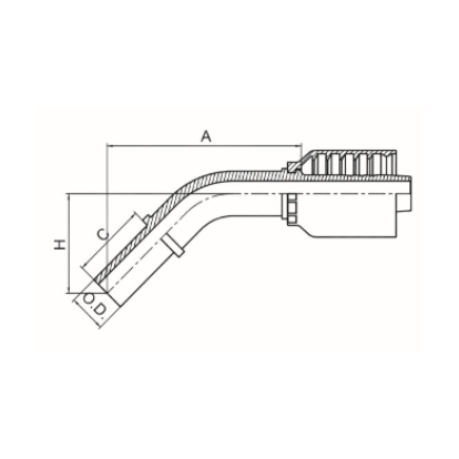 45° METRIC STANDPIPE STRAIGHT DIN 2353