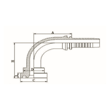 90° SAE 法兰 3000PSI ISO 12151-3-SAE J516