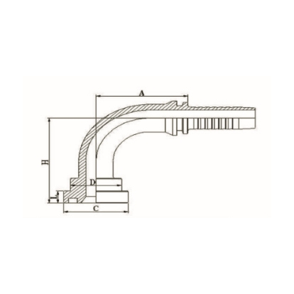 90° SAE 法兰 3000PSI ISO 12151-3-SAE J516