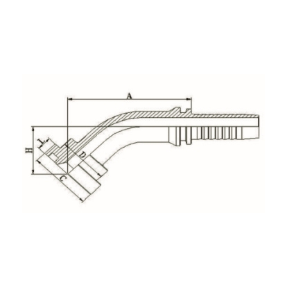 45° SAE 法兰 6000PSI ISO 12151-3-SAE J516