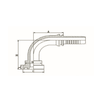 90° SAE 法兰 6000PSI ISO 12151-3-SAE J516